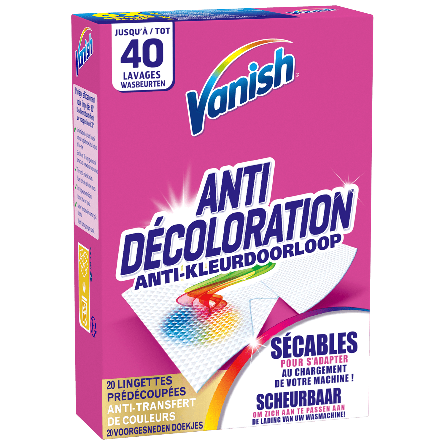 Lingettes Vanish Anti-Transfert de couleurs